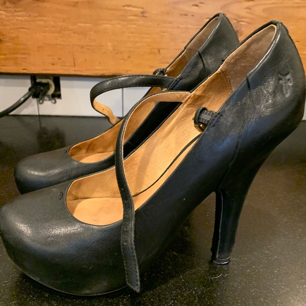 Frye “Liz” super high leather heels with straps 7